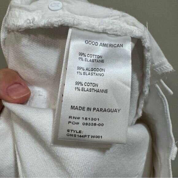 Good American Good '90s Denim Cutoff Shorts White sz 6/28 - Picture 6 of 6